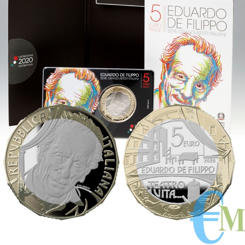 Italia 5 Euro Grandi Artisti Italiani Eduardo De Filippo